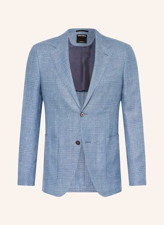 ZEGNA Sakko mit Leinen Slim Fit BLAU