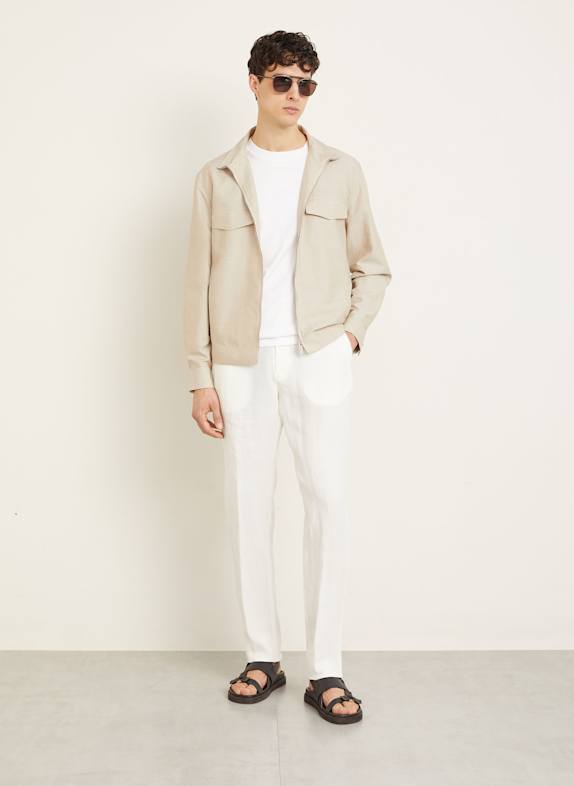 ZEGNA Linnen broek Extra Slim Fit WIT