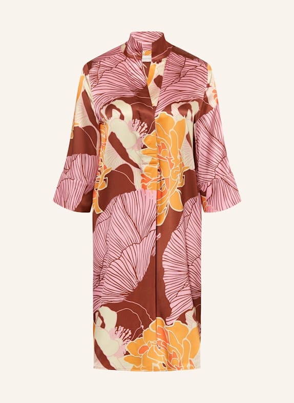 dea kudibal Seidenkleid KAMILLES mit 3/4-Arm BRAUN/ ORANGE/ ROSA