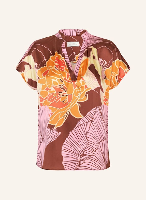 dea kudibal Blusenshirt MELITA aus Seide ORANGE/ ROSA/ BRAUN