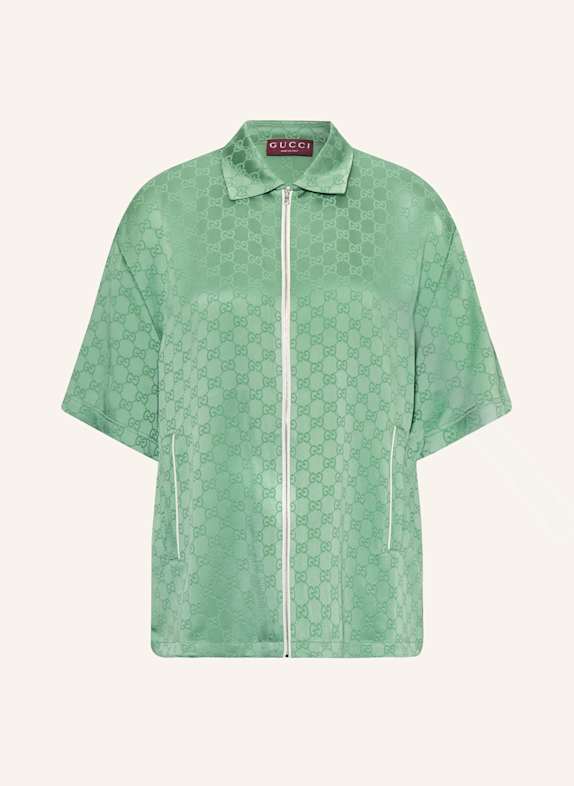 GUCCI Hemdbluse aus Satin 3336 TROPICAL LIME