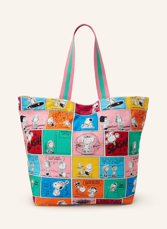 CODELLO Torba shopper MOCNORÓŻOWY/ ZIELONY/ RÓŻOWY
