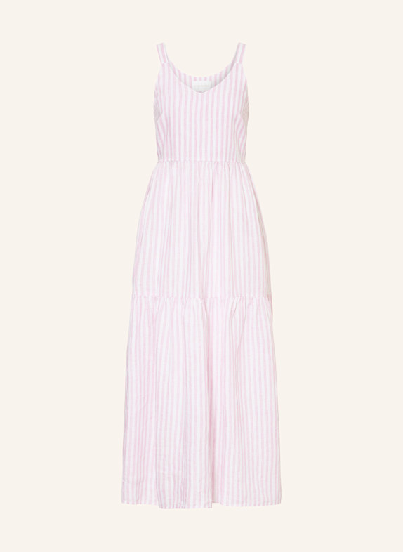 ROBERT FRIEDMAN Leinenkleid AMIRAL ROSA/ WEISS