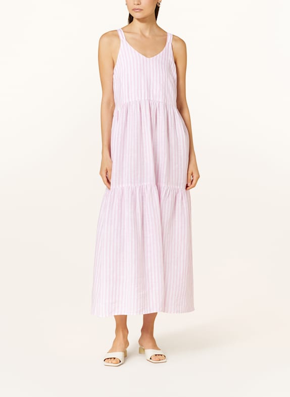 ROBERT FRIEDMAN Leinenkleid AMIRAL ROSA/ WEISS