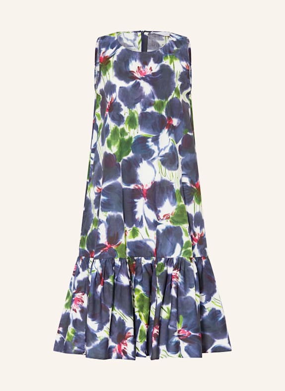 ROBERT FRIEDMAN Kleid mit Volants BLAU/ GRÜN/ FUCHSIA