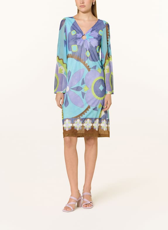 Ana Alcazar Mesh-Kleid LILA/ TÜRKIS/ GELB