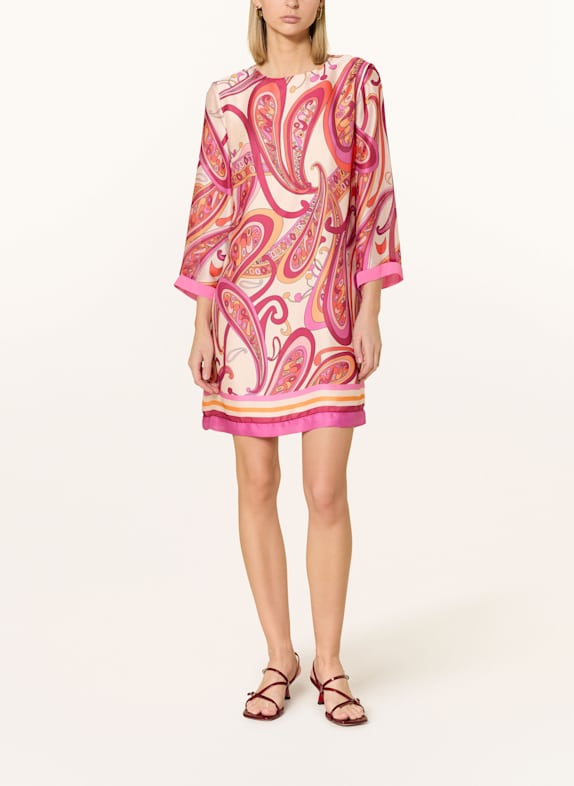 Ana Alcazar Cocktailkleid mit 3/4-Arm PINK/ CREME/ ORANGE