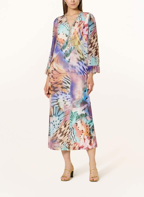 Ana Alcazar Mesh-Kleid mit Schmucksteinen HELLGELB/ GRÜN/ LILA