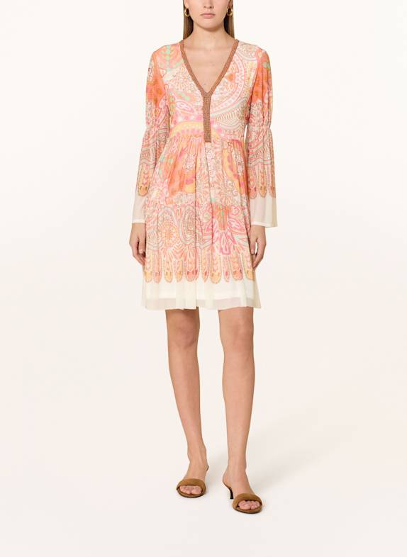 Ana Alcazar Mesh-Kleid mit Schmuckperlen ORANGE/ CREME/ MINT
