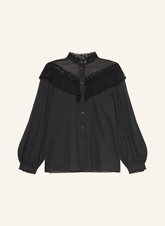 WEEKEND Max Mara Bluse ASTICE mit Lochspitze SCHWARZ