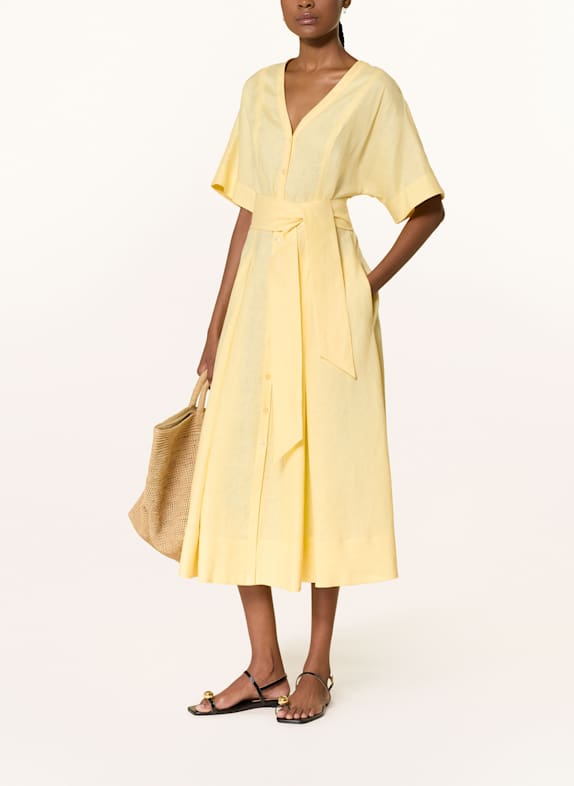 WEEKEND Max Mara Linen dress ASSENZI LIGHT YELLOW