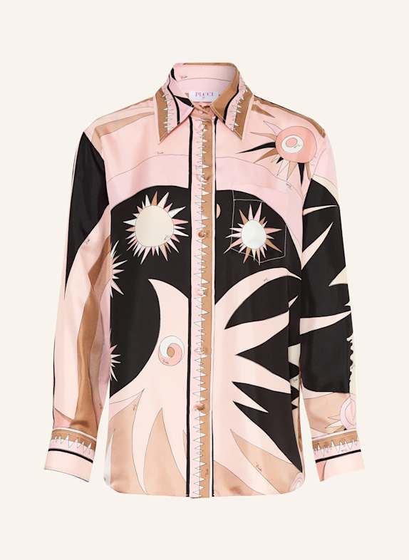 PUCCI Hemdbluse CAMICIA aus Seide ROSA/ SCHWARZ/ ECRU
