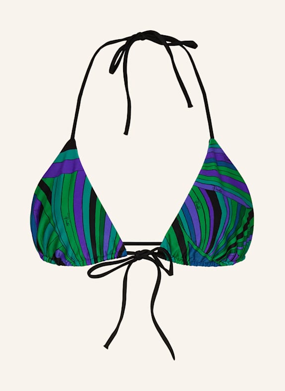 PUCCI Triangel-Bikini-Top GRÜN/ BLAU/ LILA