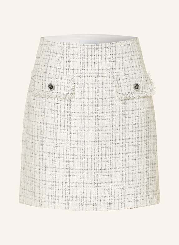 GUESS ANNAMARIA tweed skirt with glitter thread and gemstones WHITE/ BLACK