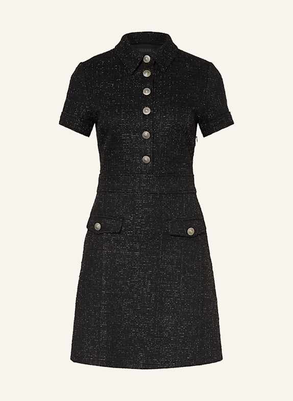 GUESS TAMARA tweed dress with glitter thread BLACK