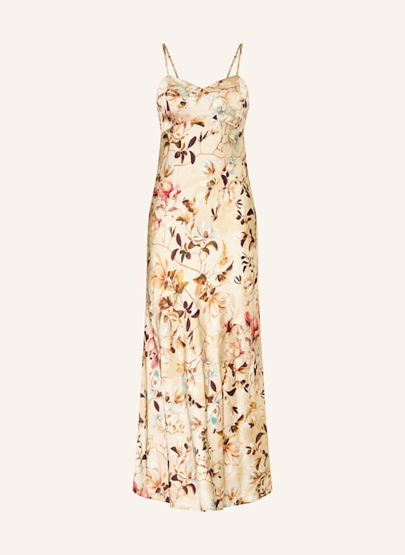 GUESS Satinkleid TULLIA BEIGE/ ROT/ BRAUN