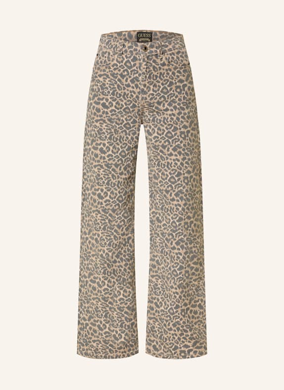 GUESS Wide leg jeans P7XQ DENIM FELINE PRIN