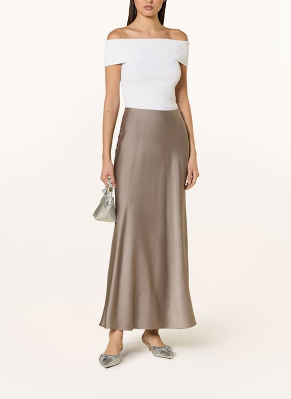 GUESS Jupe en satin SIBILLA TAUPE