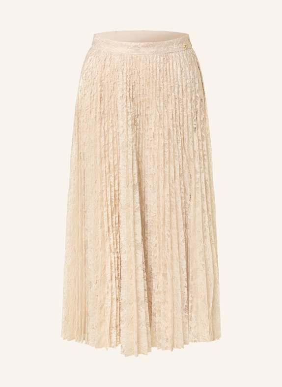 GUESS CHARLOTTE lace skirt with pleats GOLD/ BEIGE
