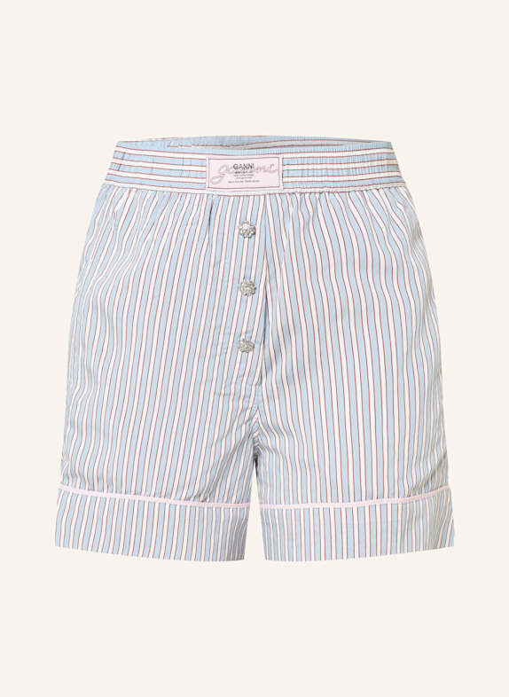 GANNI Shorts BLUE/ DARK RED/ WHITE