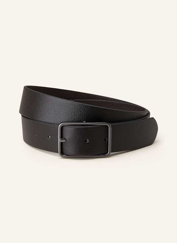 MONTI ETON reversible leather belt BLACK / DARK BROWN