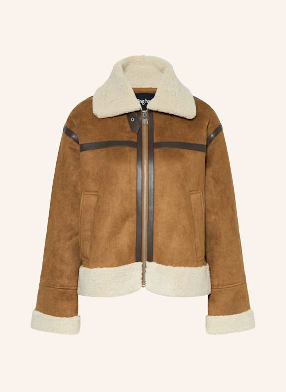 darling harbour Jacke in Lederoptik mit Teddyfell HAZELNUT