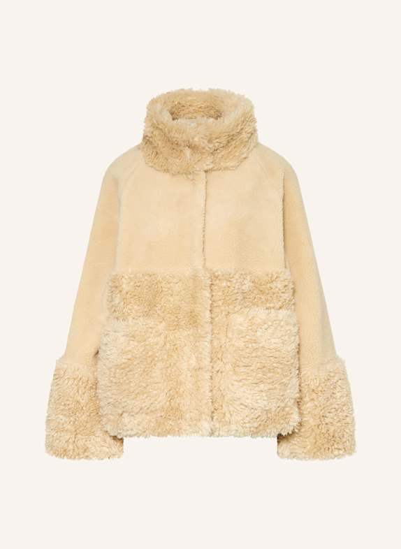 darling harbour Teddyfell-Jacke mit Kunstfell BEIGE