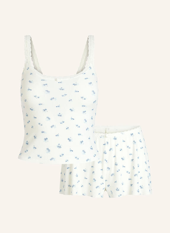 SKIMS Lounge-Set SOFT LOUNGE LACE WEISS/ BLAU