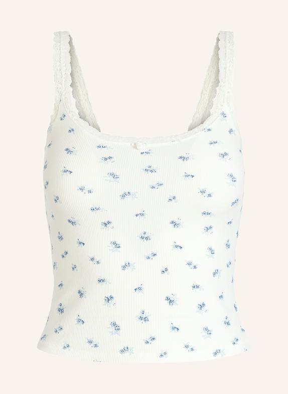 SKIMS Lounge-Top SOFT LOUNGE LACE WEISS/ BLAU