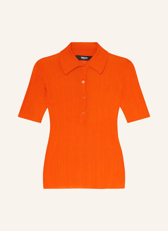 VERSACE Knitted polo shirt ORANGE