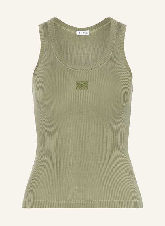 LOEWE Seiden-Tanktop ANAGRAM KHAKI