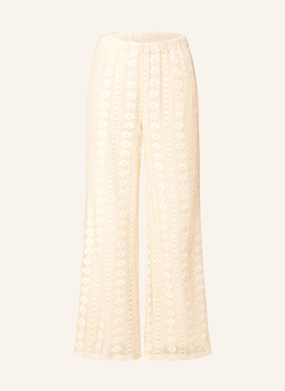 CARTOON Wide leg trousers made of lace ECRU