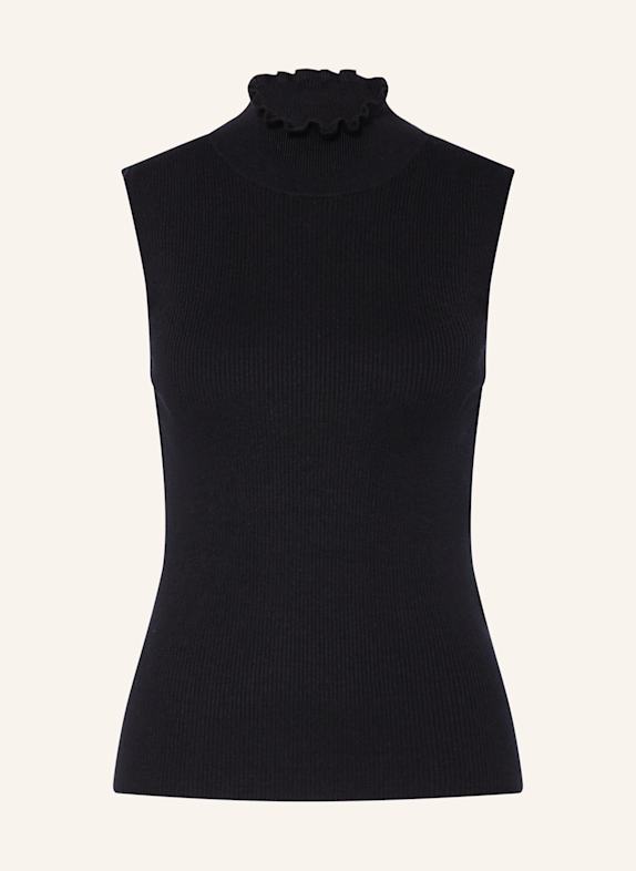 darling harbour Dzianinowy top z falbankami BLACK