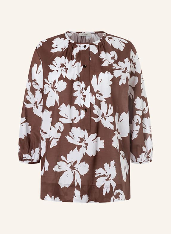 MAERZ MUENCHEN Bluse mit 3/4-Arm WEISS/ BRAUN