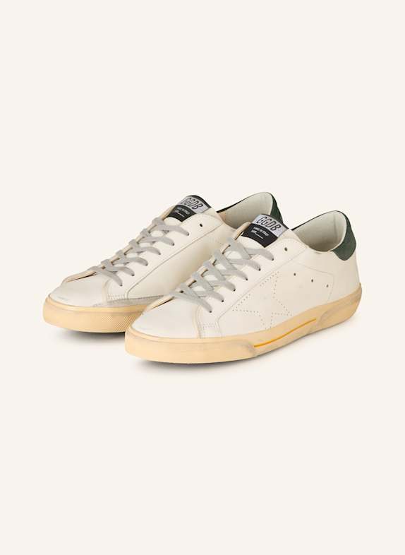GOLDEN GOOSE Sneaker SUPER-STAR WEISS/ DUNKELGRÜN