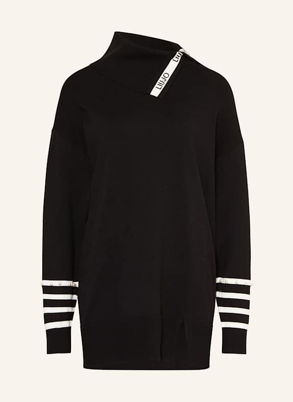 LIU JO Skirt in leather look BLACK/ WHITE