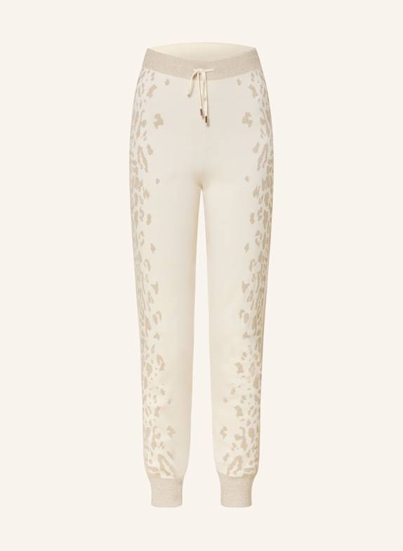 LIU JO Knit trousers with glitter thread CREAM/ GOLD