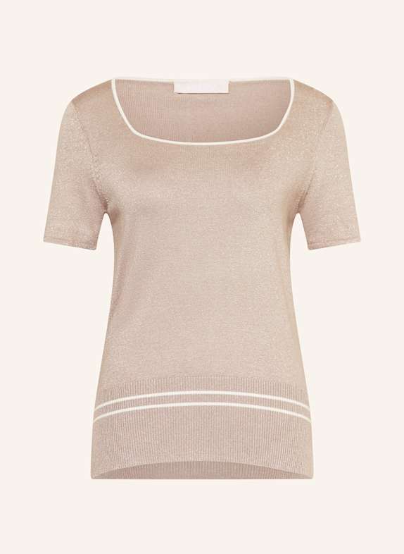LIU JO Knit shirt with glitter thread BEIGE
