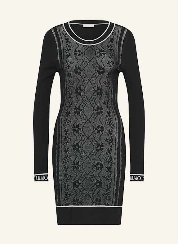 LIU JO Knit dress with lace BLACK/ WHITE