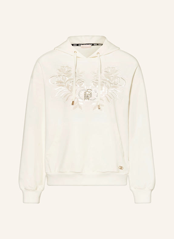 LIU JO Hoodie with decorative gems CREAM