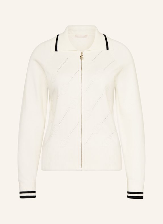 LIU JO Cardigan with decorative gems CREAM/ BLACK
