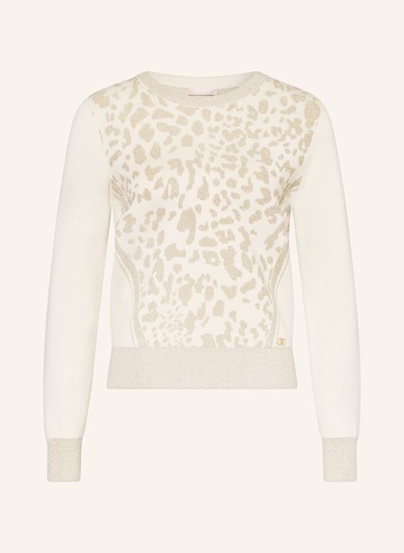 LIU JO Sweater with glitter thread CREAM/ GOLD