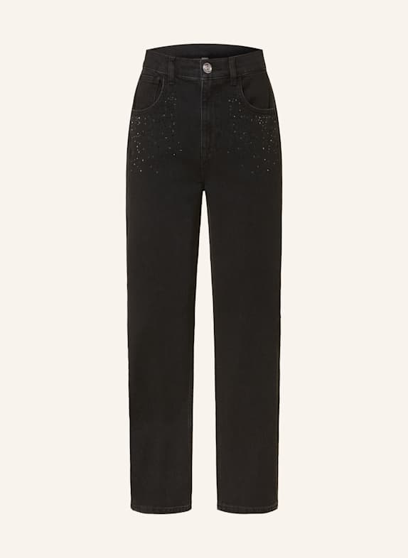 LIU JO Straight jeans with decorative gems 87432 Den.Black ecs bony w