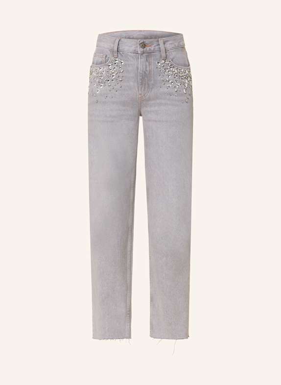 LIU JO 7/8 jeans with decorative gems 87472 Den.Grey detailed wa