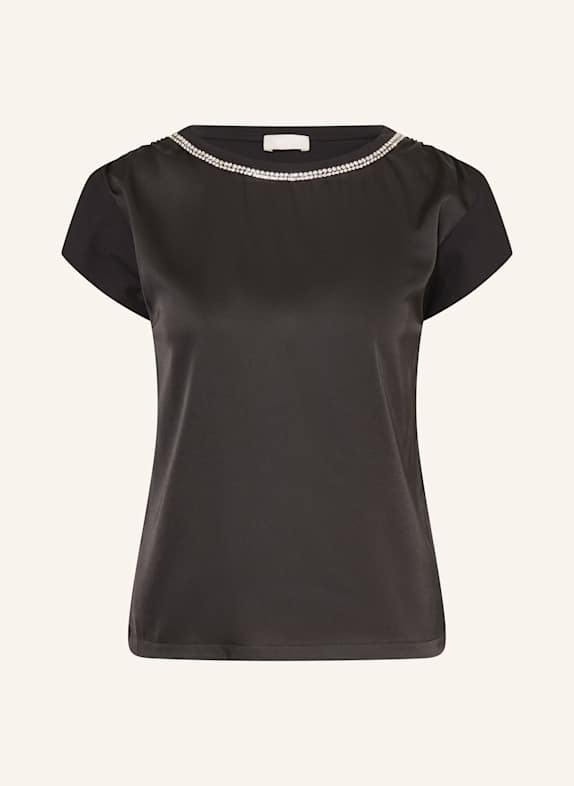 LIU JO T-shirt in mixed materials BLACK