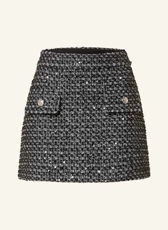 LIU JO Bouclé skirt with sequins BLACK