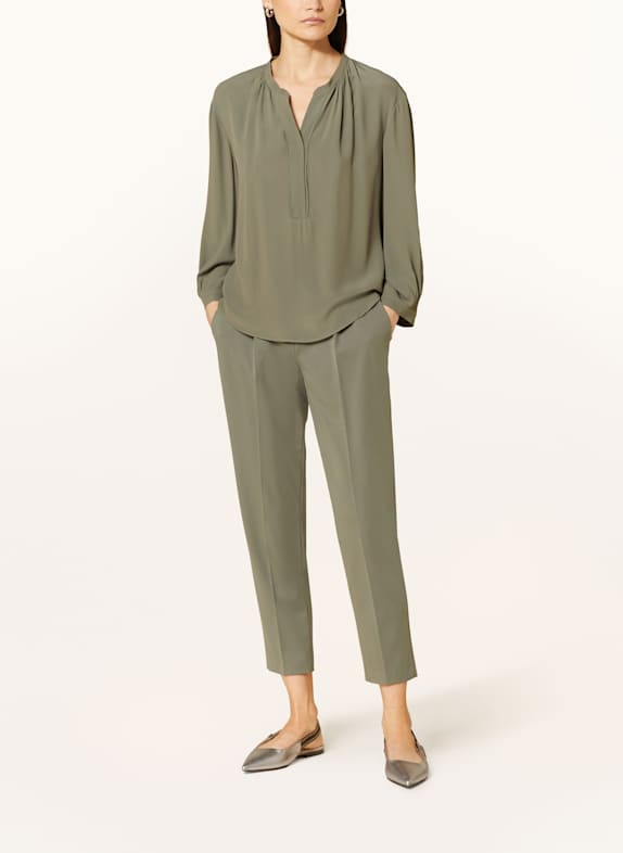 LUISA CERANO Bluse med silke KHAKI