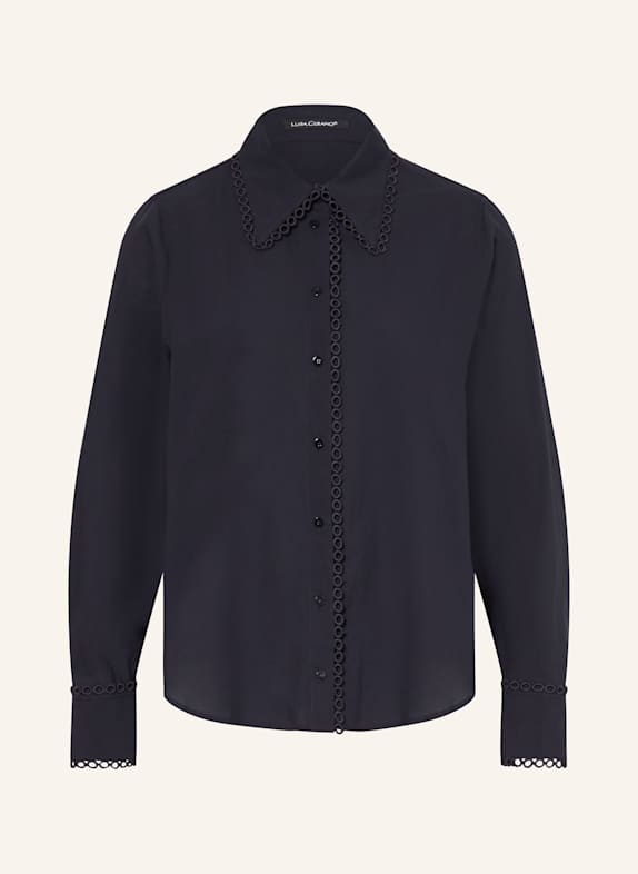 LUISA CERANO Hemdbluse mit Lochspitze DUNKELBLAU