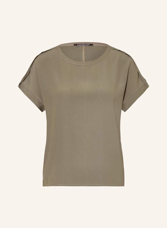 LUISA CERANO T-Shirt mit Seide KHAKI