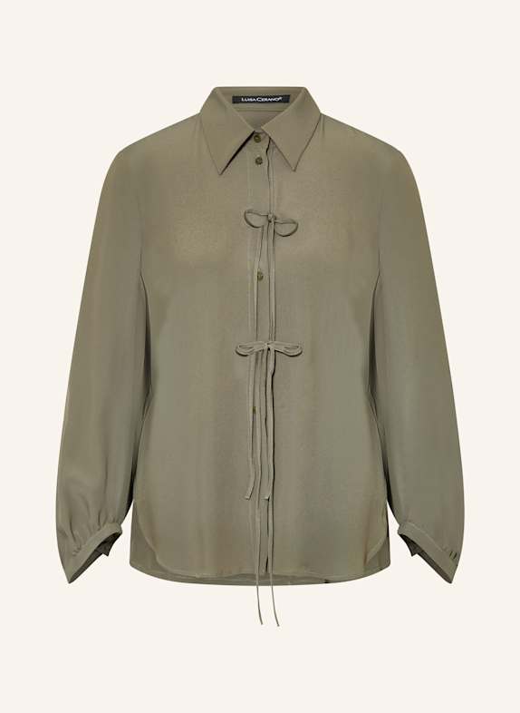 LUISA CERANO Shirt blouse with silk KHAKI